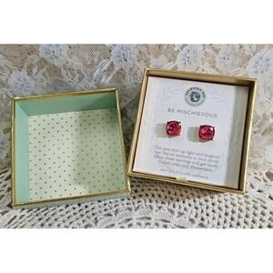 Spartina 449 Pink Crystal Be Mischievous 18kt Gold Plated Stud Earrings